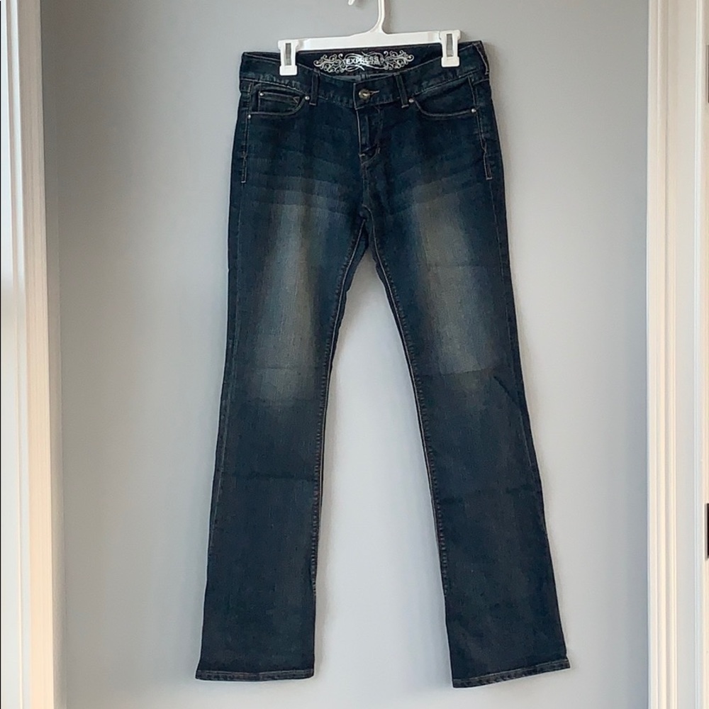 Express, dark wash bootcut jeans
